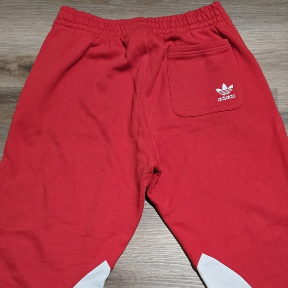 Adidas Big Trefoil Red White Jogger Sweatpants Size M - Picture 4 of 13